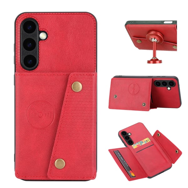 Lyxigt PC-läder Retro Flip Fashion Plånboksfodral för Galaxy S23 FE