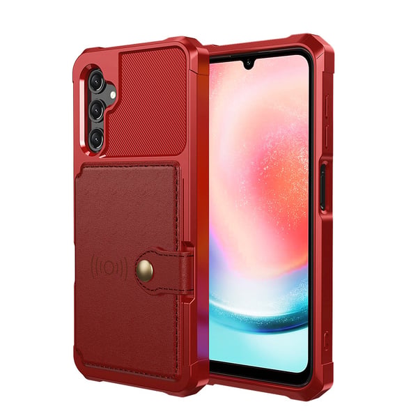 Samsung Galaxy A15 4G/5G - Plånboksfodral i PU-Läder med magnetiskt hållare