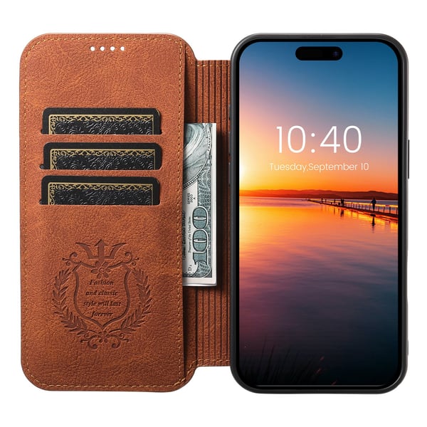 Lyxigt & Praktiskt - iPhone 16 Plånboksfodral i PU-läder