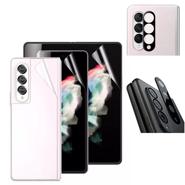 2-PACK 4-in-1 Skärmskydd 2.5D Kameralinsskydd Galaxy Z Fold 3