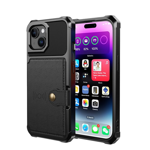 Elegant plånboksfodral i lyxigt PU-läder för iPhone 15