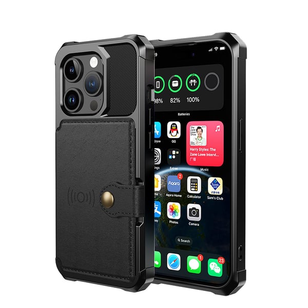 Elegant plånboksfodral i lyxigt PU-läder för iPhone 15 Pro