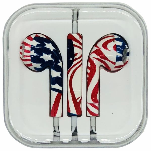 STARS´N STRIPES Färgstarka hörlurar (universal) LEMAN
