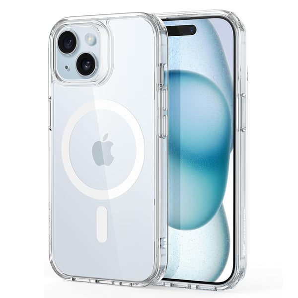 iPhone 15 Plus - Skyddande Magnetiskt Skal Genomskinlig