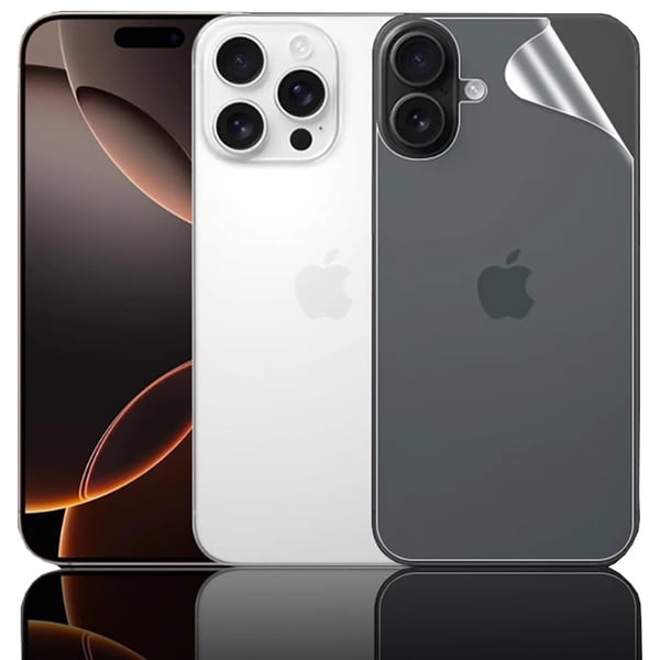 Baksida Hydrogel Skärmskydd HD 0,2mm för iPhone 16