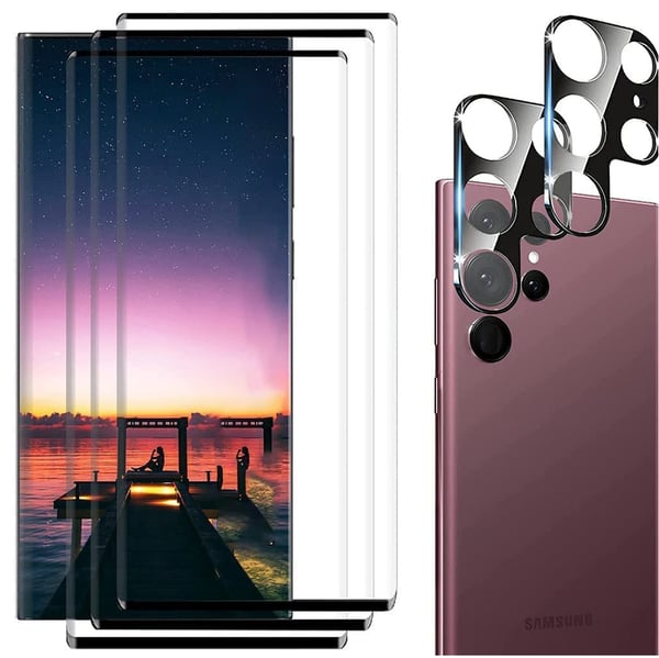 3-PACK Galaxy S23 Ultra 1 Set 3D Skärmskydd + 3D Kameralinsskydd