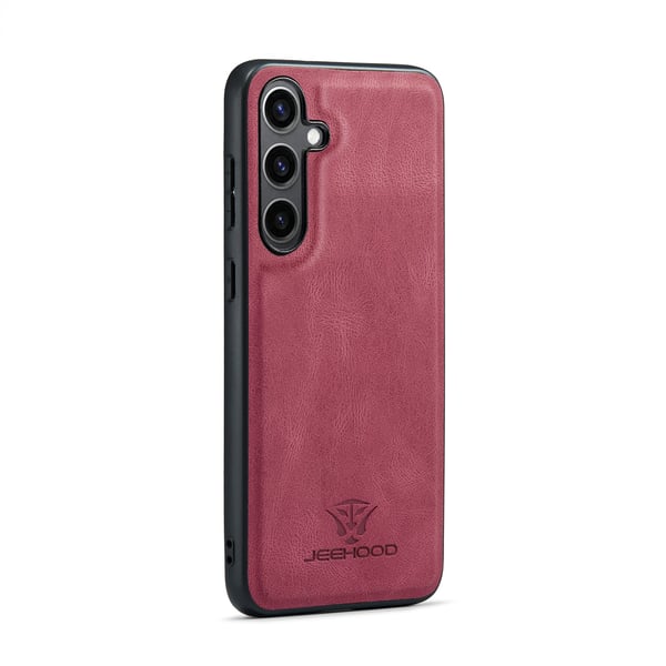Läderplånbok med magnetiskt hållare för Galaxy S24