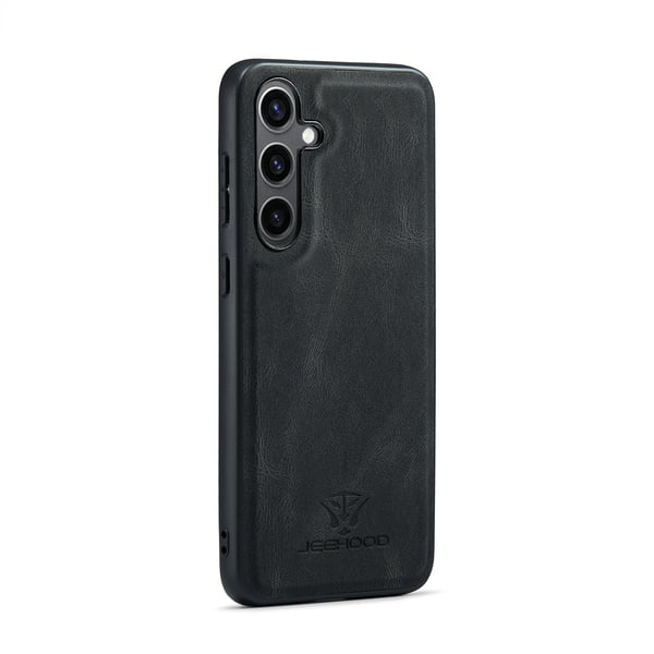 Läderplånbok med magnetiskt hållare för Galaxy S24