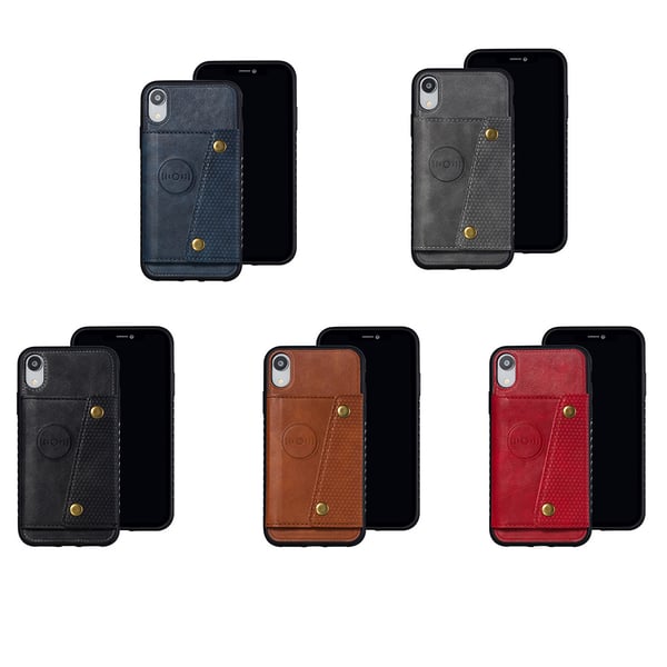 Genomtänkt Stöttålig Skal med Korthållare - iPhone XR