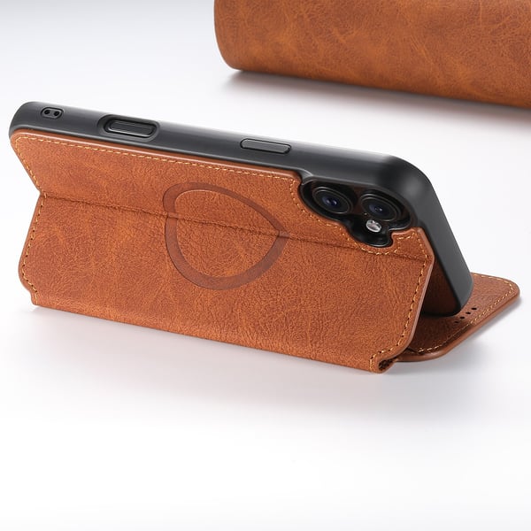 Lyxigt & Praktiskt - iPhone 16 Plånboksfodral i PU-läder