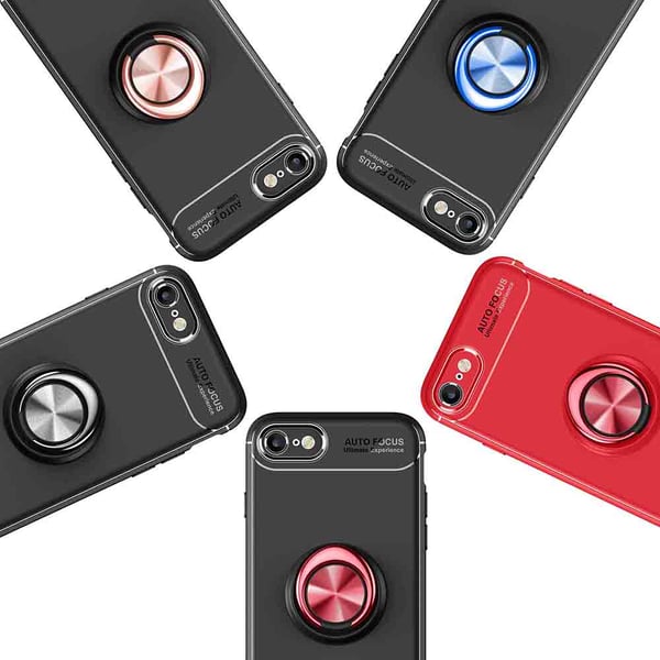Robust Skyddsskal med Ringhållare till iPhone 8