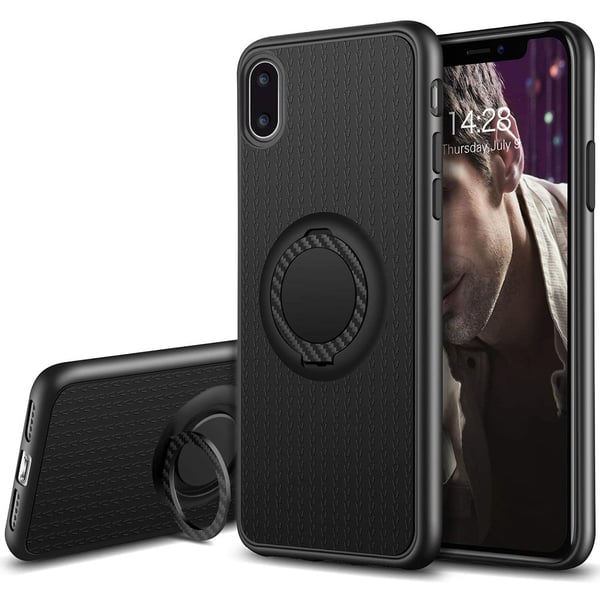 Praktiskt Skyddsskal med Ringhållare för iPhone XR