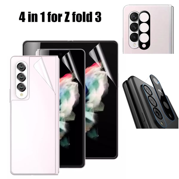 4-in-1 Skärmskydd 2.5D Kameralinsskydd Galaxy Z Fold 3 | CDON