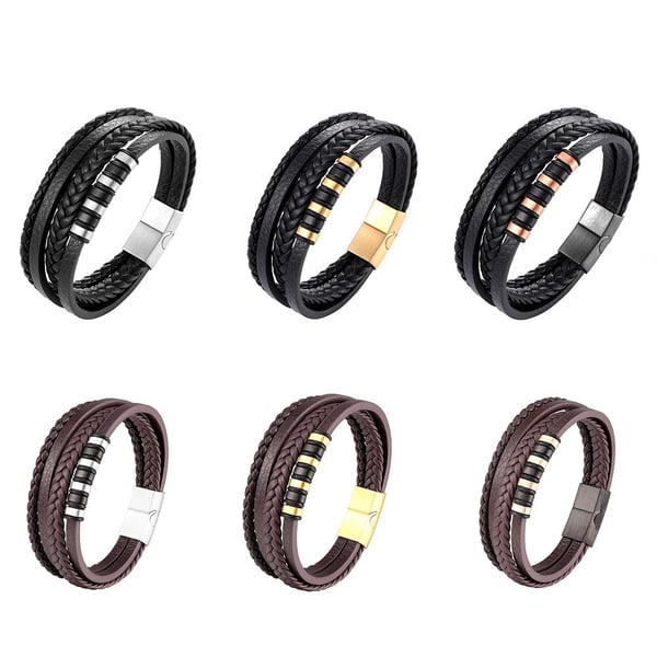 Stilrena Armband i Flätat Läder