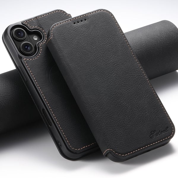 Lyxigt & Praktiskt - iPhone 16 Plånboksfodral i PU-läder