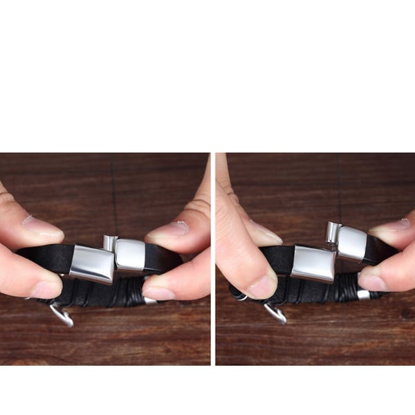 Stilrena Armband i Flätat Läder