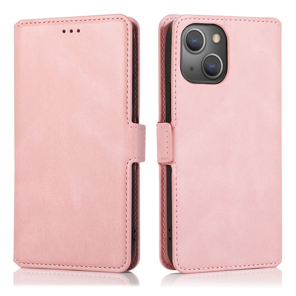 Iphone 15 Plånboksfodral i skinn med flip-funktion (3-kortfack)