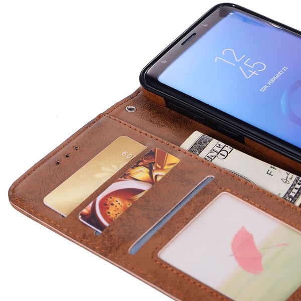 Samsung Galaxy S9 - Silk-Touch Fodral med Plånbok och Skal