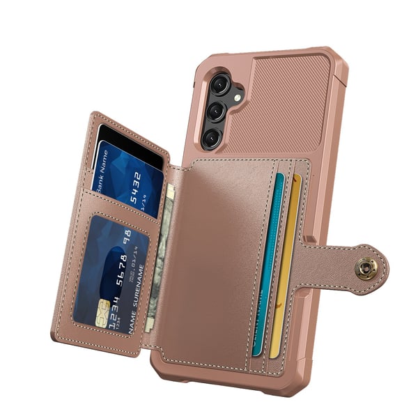 Samsung Galaxy A15 4G/5G - Plånboksfodral i PU-Läder med magnetiskt hållare