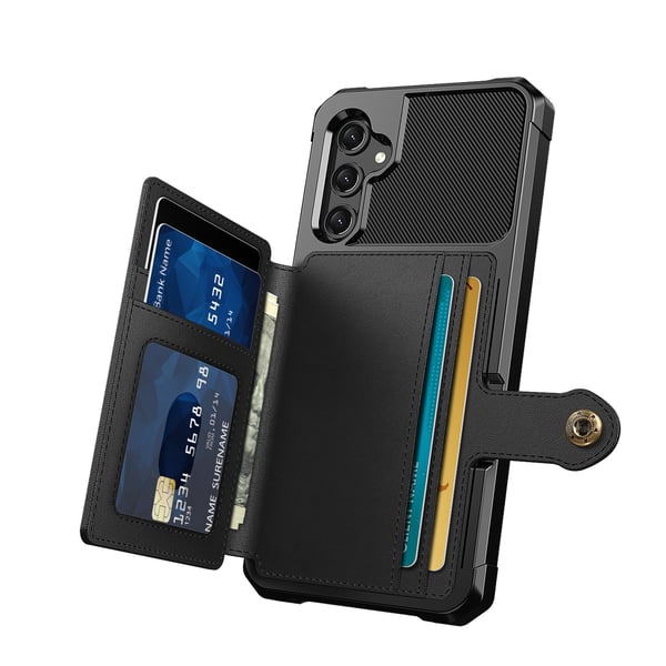 Samsung Galaxy A15 4G/5G - Plånboksfodral i PU-Läder med magnetiskt hållare