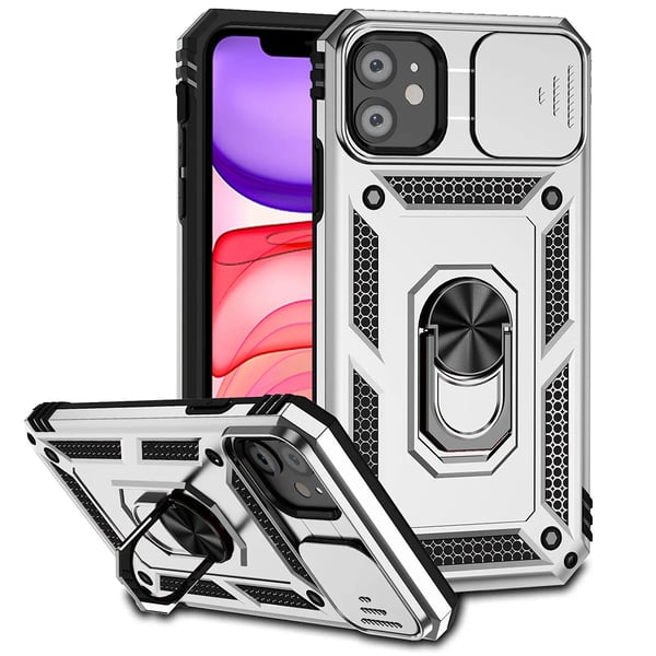 iPhone 12 - Elegant Skyddsskal med Praktisk Ringhållare