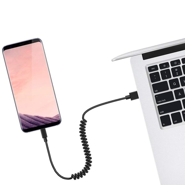 Smidig Hållbar USB till Type-C Fjäder Laddningskabel