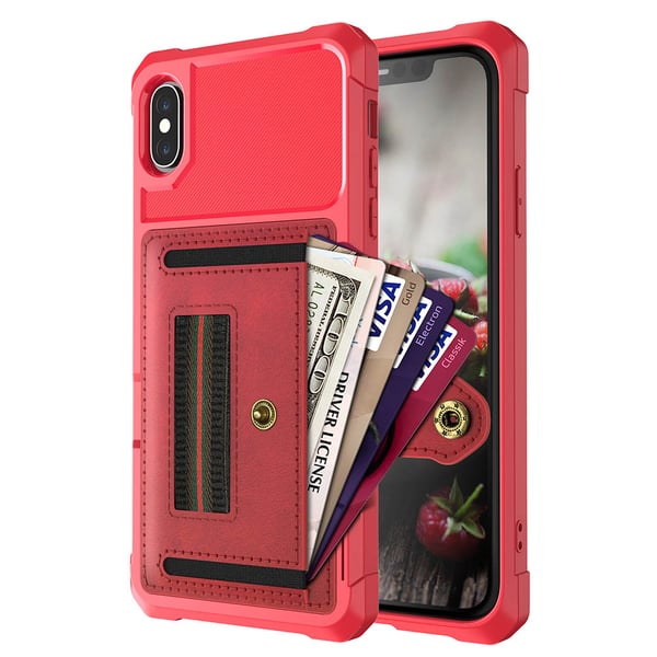 iPhone XS Max - Genomtänkt Skal med Korthållare