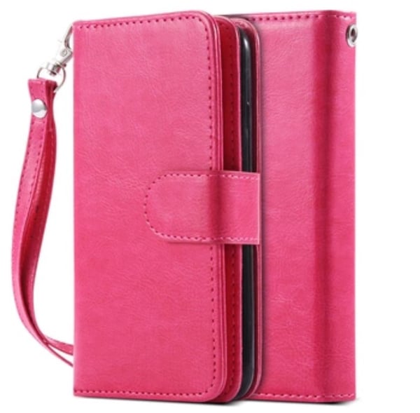 Praktiskt 9-korts Plånboksfodral för iPhone 7 PLUS -ROSA-