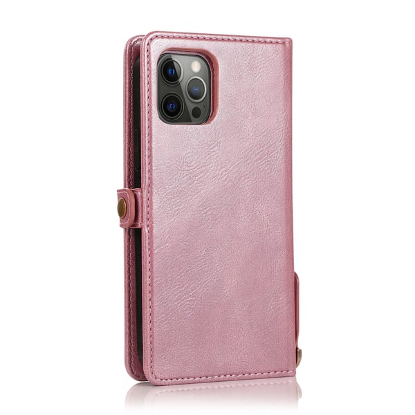 iPhone 15 Pro - Elegant Plånboksfodral i Lyxigt Läder med Korthållare