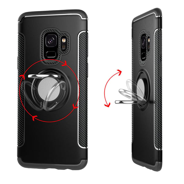 Stilrent Skal med Ringholder-funktion för Samsung Galaxy S9