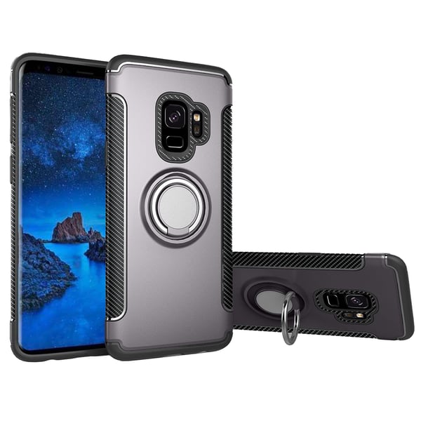 Stilrent Skal med Ringholder-funktion för Samsung Galaxy S9