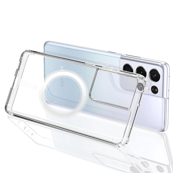 Magnetiskt trådlöst laddningsskal i PC-material för Galaxy S21 ultra