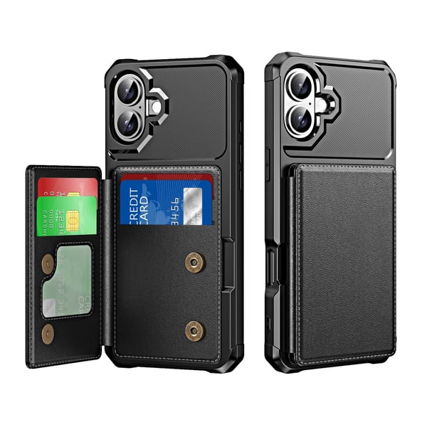iPhone 16 Leman Fodral med Kortförvaring & Stativfunktion