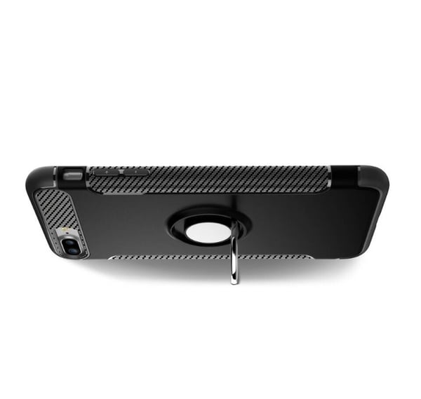 iPhone 8 PLUS - HYBRID Carbon skal med Ringhållare från FLOVEME