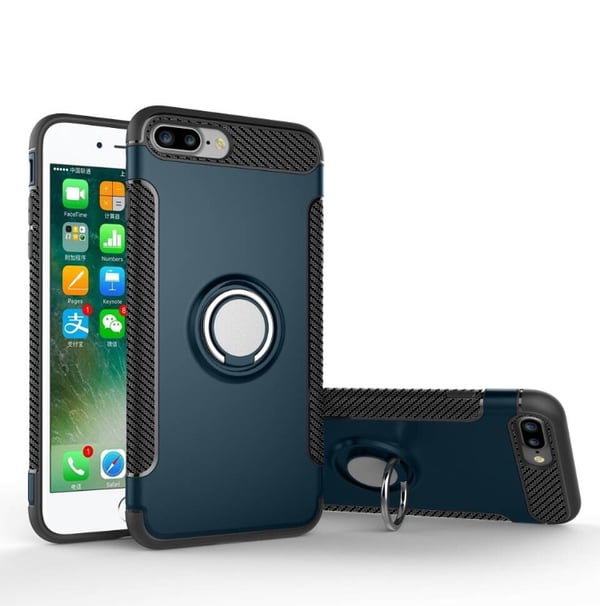 iPhone 7/8 PLUS - Smarta HYBRID Carbon skal Ringhållare FLOVEME