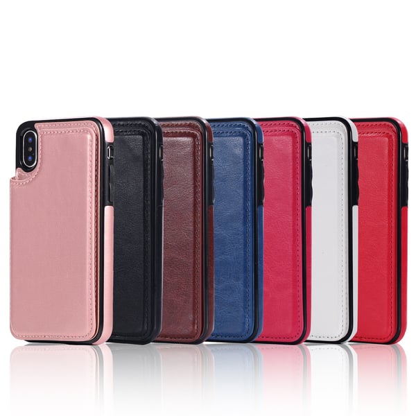 iPhone X/XS - NKOBEE Läderskal med Plånbok/Kortfack