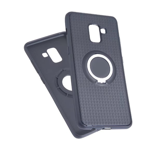 Smart Skal i Karbonfinish (RINGHÅLLARE) - Samsung Galaxy A8 2018