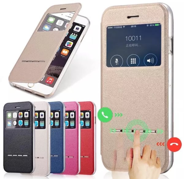 iPhone 5/5S/5SE  Smartfodral med fönster och svarsfunktion