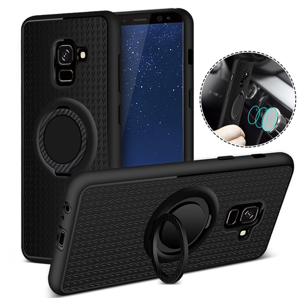 Samsung Galaxy A8 2018 - Skal med hållare i Karbondesign