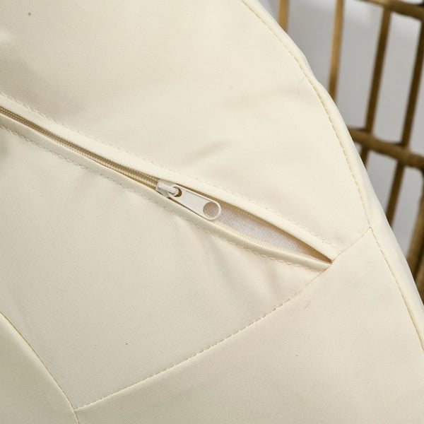 Outsunny Rattan Kurvestol med Hynde - Khaki/Beige - Perfekt til Altan & Terrasse