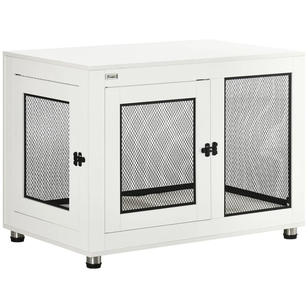 PawHut Hundebur med Bordplade - Hvidt Hundehus i Træ | 94 x 60 x 71,5 cm PawHut Hundebur med Bordplade - Hvidt Hundehus i Træ | 94 x 60 x 71,5 cm