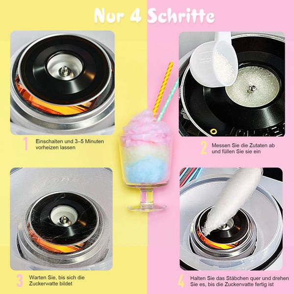 Sukkerspin Maskine - Kompakt Candyfloss Maker med Rustfrit Stål, PP & Lyserød Farve - Perfekt til Hjemmebrug