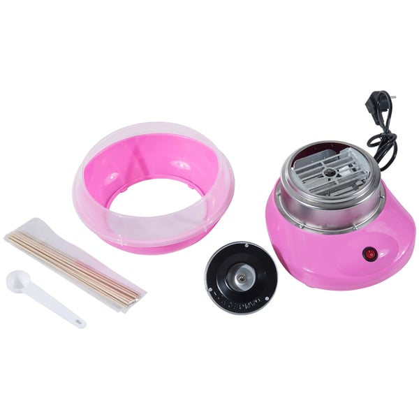 Sukkerspin Maskine - Kompakt Candyfloss Maker med Rustfrit Stål, PP & Lyserød Farve - Perfekt til Hjemmebrug