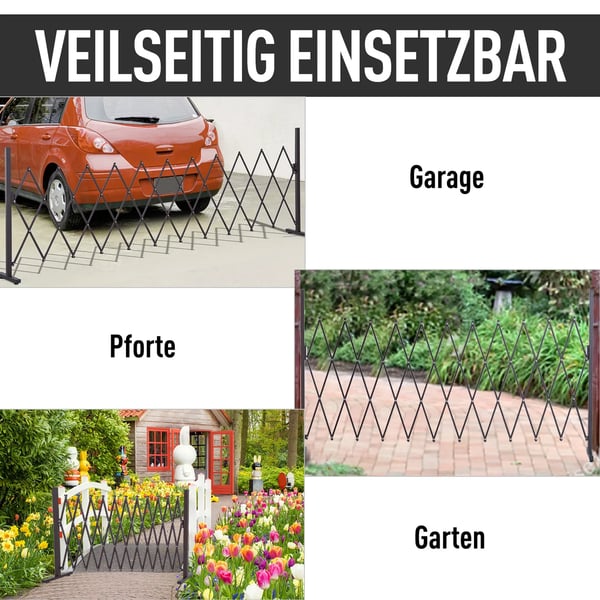 Outsunny saksegitter, udtrækkeligt 35-300 cm, ideelt til haven, aluminium, brun, H103,5 cm