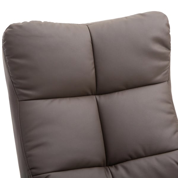 HOMCOM hvilestol med skammel og opbevaring, lænestol med liggefunktion, 360° drejelig stol, PU, træstel, brun, 80 x 86 x 99 cm