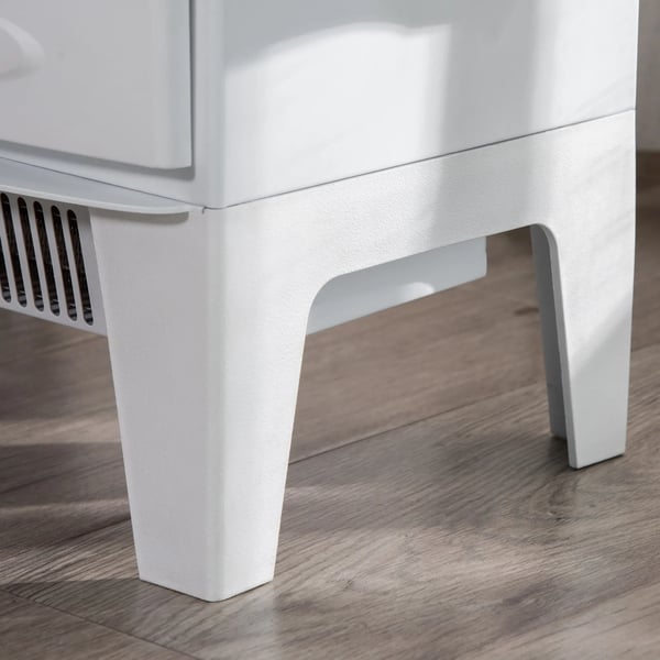 LED Elektrisk Kamin Standkamin Kamin med Flammeffekt 900/1800W Metall ABS-plast Glas Vit 39 x 26 x 54,8 cm