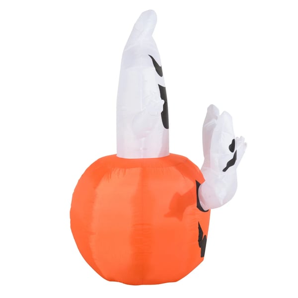 puhalettava kurpitsahahmo, aavemainen Halloween-koriste, ilmatäytteinen figuuri LED-valaistuksella, polyesteri, 120x120x180cm