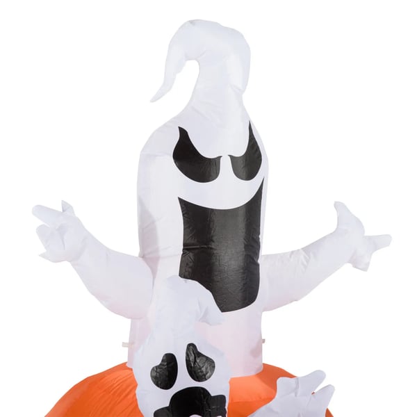puhalettava kurpitsahahmo, aavemainen Halloween-koriste, ilmatäytteinen figuuri LED-valaistuksella, polyesteri, 120x120x180cm