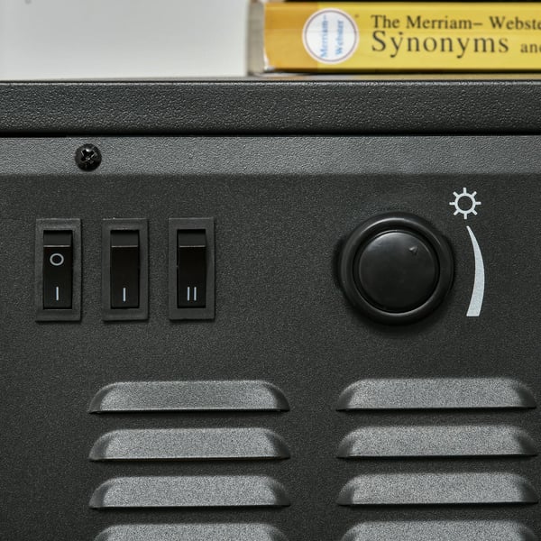 Fritstående Elektrisk Pejs m. LED Flammeeffekt, 1000/2000W, Stål/Hartglas, Sort