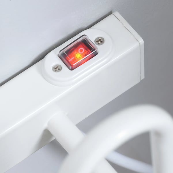 HOMCOM Elektrisk skotørrer til 3 par sko - Vægmonteret, 60W, Hvid Stål/ABS